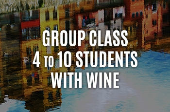 Public Group Lesson with Wine 4-10 Students